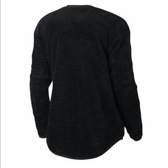 NWT Nike WOMENS SWEATSHIRT SHERPA TOP Wrap-Black - Picture 3 of 5